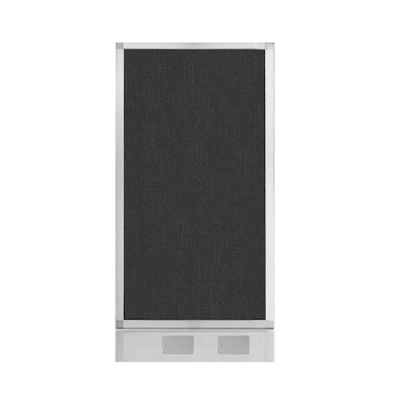 Versare Hush Panel Configurable Cubicle Partition 2' x 4' Black Fabric w/ Cable Channel 1855202